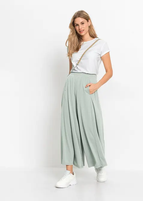 Culotte i jersey med vide ben, bonprix