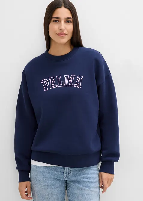 Oversized sweatshirt i bomullsmiks, bonprix