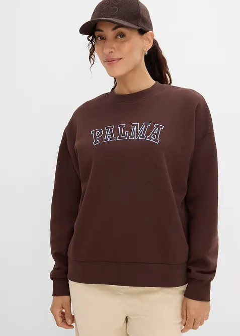 Oversized sweatshirt i bomullsmiks, bonprix