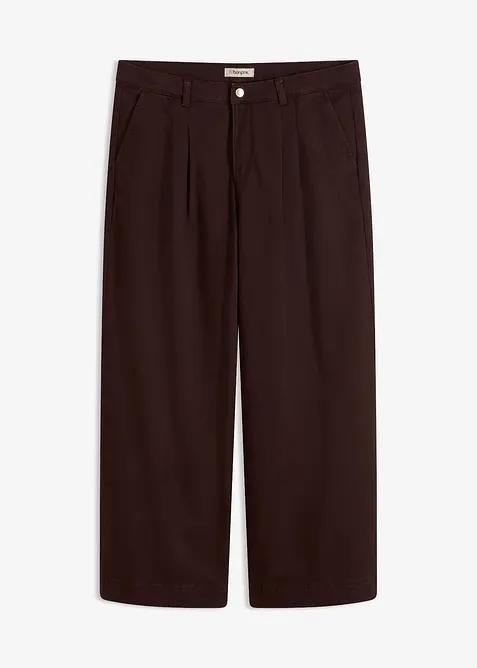 Wide leg bukse med legg og komfortlinning, bonprix