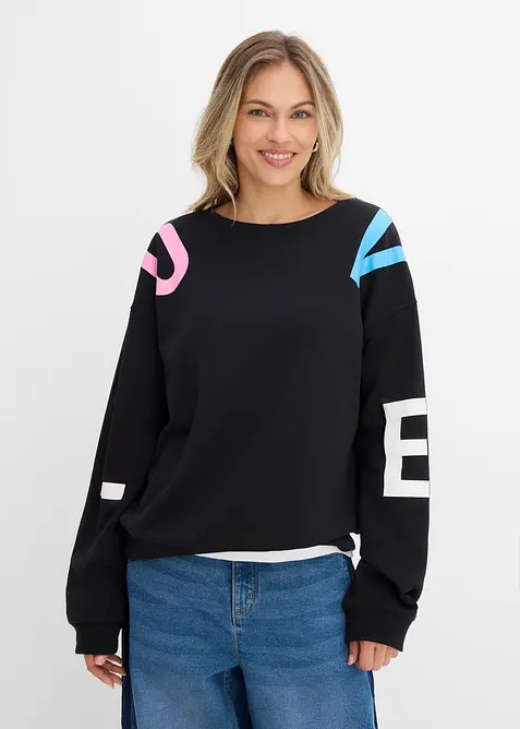 Oversized sweatshirt i myk bomullsmiks, bonprix