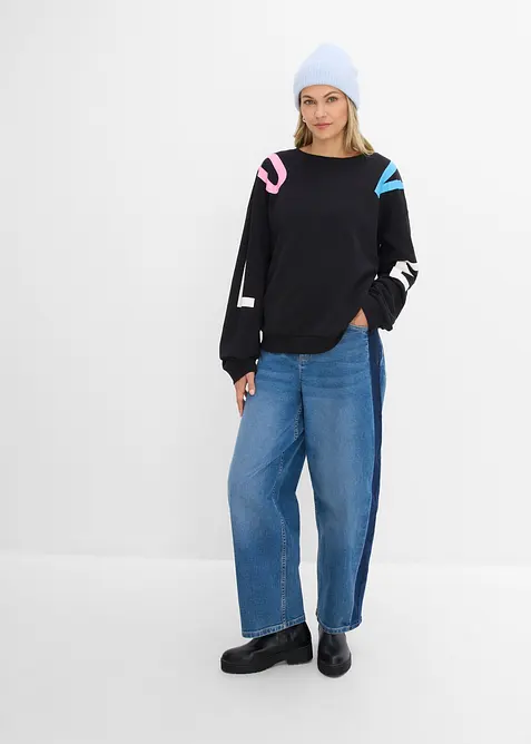 Oversized sweatshirt i myk bomullsmiks, bonprix
