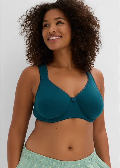 Minimizer-T-skjorte-BH med b&oslash;yler og &oslash;kologisk bomull (2-pack), bonprix
