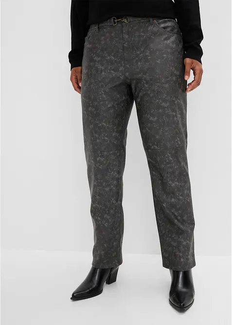 Bukse i imitert skinn og used look, bonprix