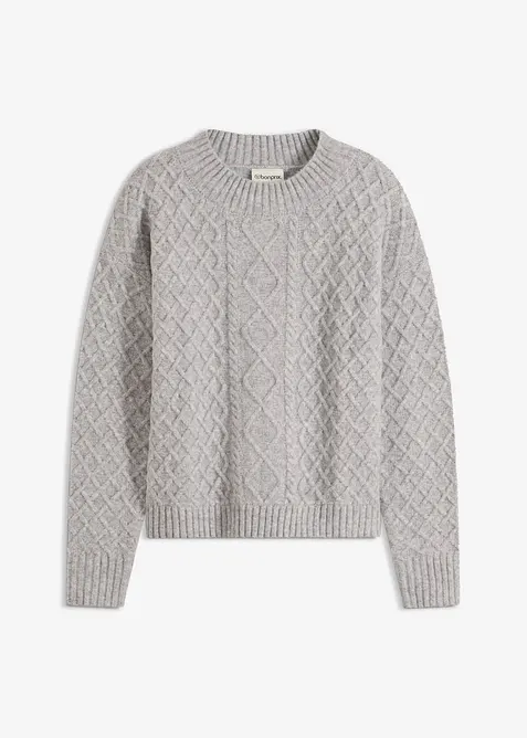 Kabelstrikket genser, bonprix