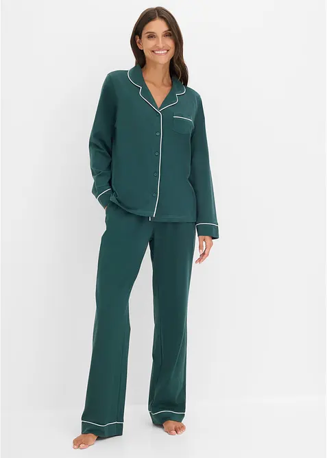 Pyjamas i myk, 100% bomull, bonprix