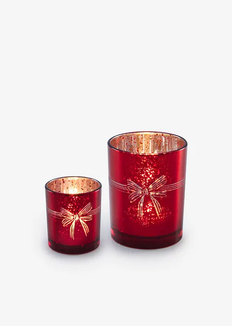 Telysholder med julesl&oslash;yfe (2-delt sett), bonprix