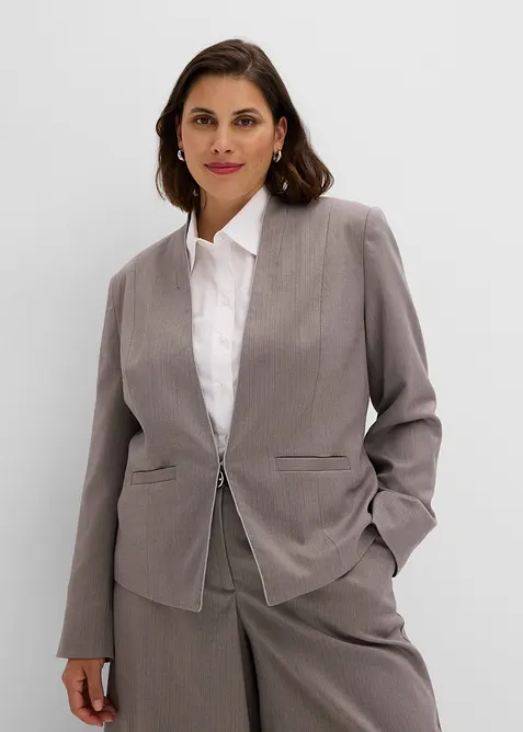 Blazer med fiskebensm&oslash;nster i ullstil, bonprix