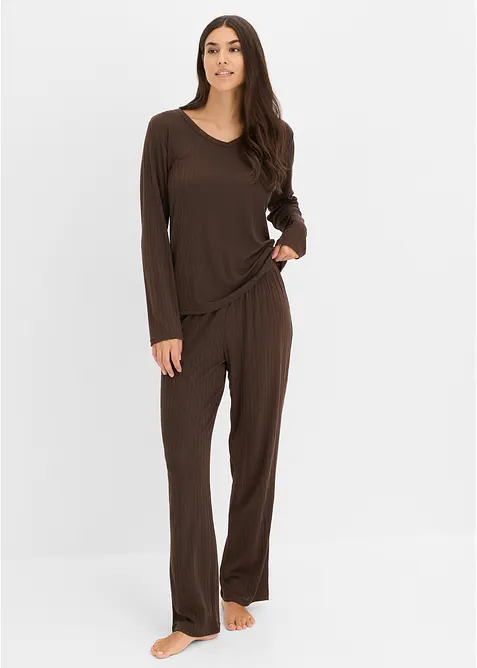 Pyjamas i myk pointellejersey, bonprix