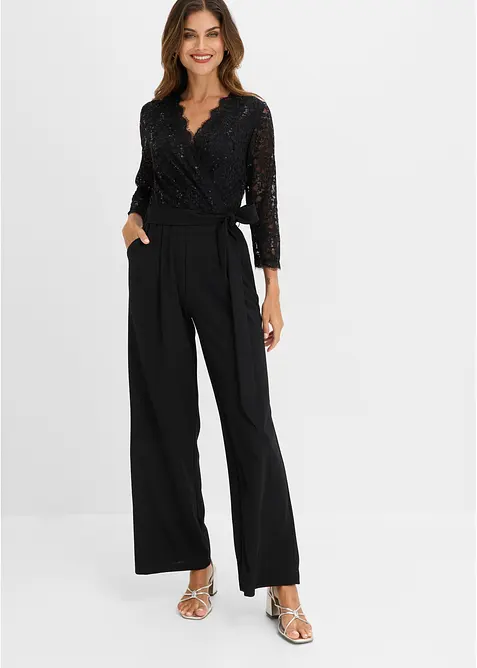 Jumpsuit med blonder, bonprix