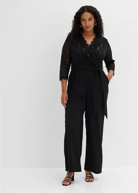 Jumpsuit med blonder, bonprix