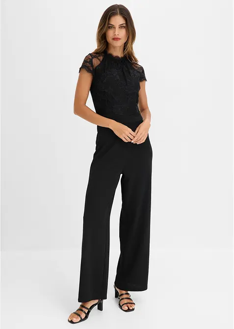 Jumpsuit med blonde, bonprix