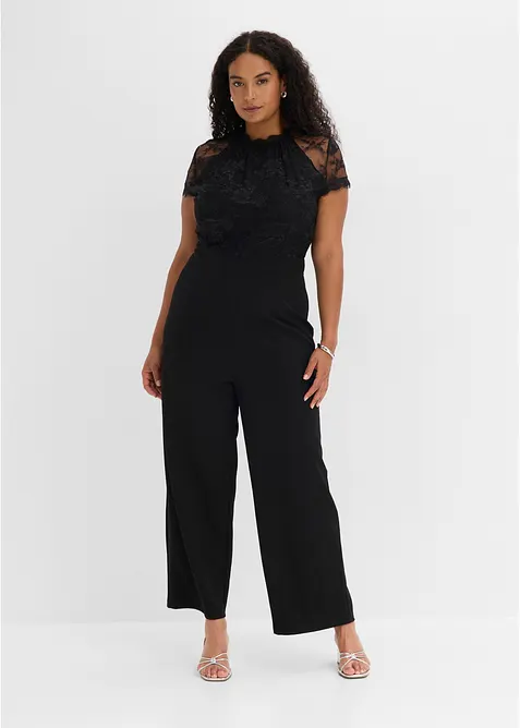 Jumpsuit med blonde, bonprix