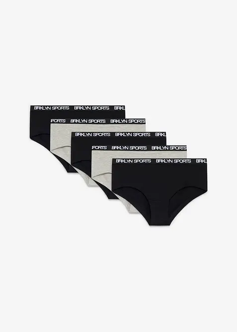 Panty av myk &oslash;kologisk bomullsmiks (5-pack), bonprix