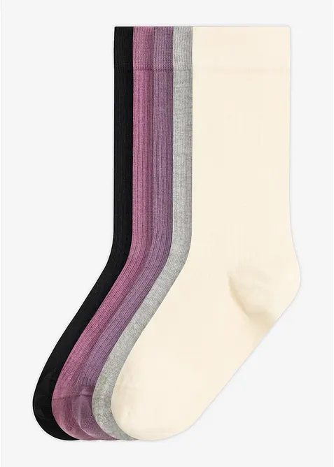 Ribbestrikkede sokker (5-pack), bonprix