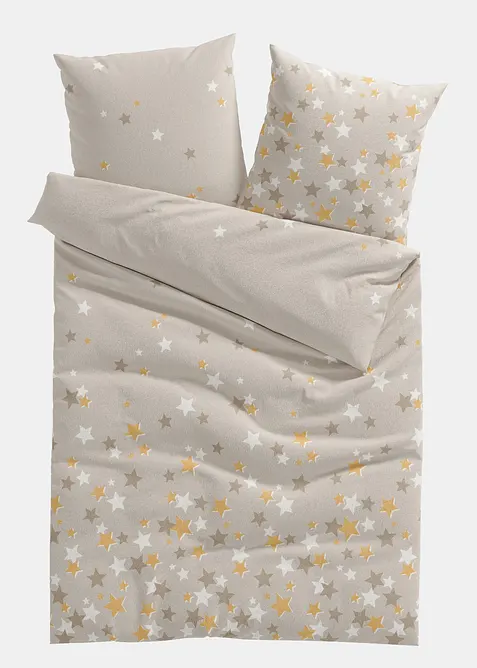 Flanellsengesett i bomullsmiks, bonprix