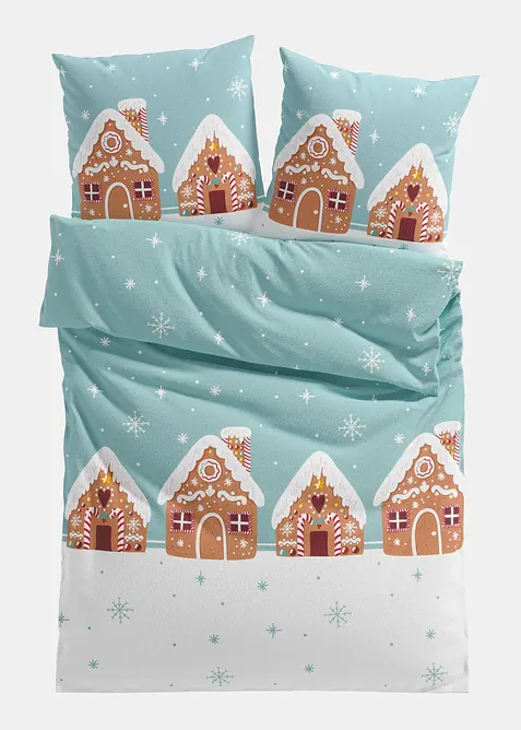 Flanellsengesett i bomullsmiks, bonprix