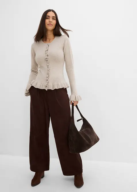 Cardigan med hullm&oslash;nster, bonprix