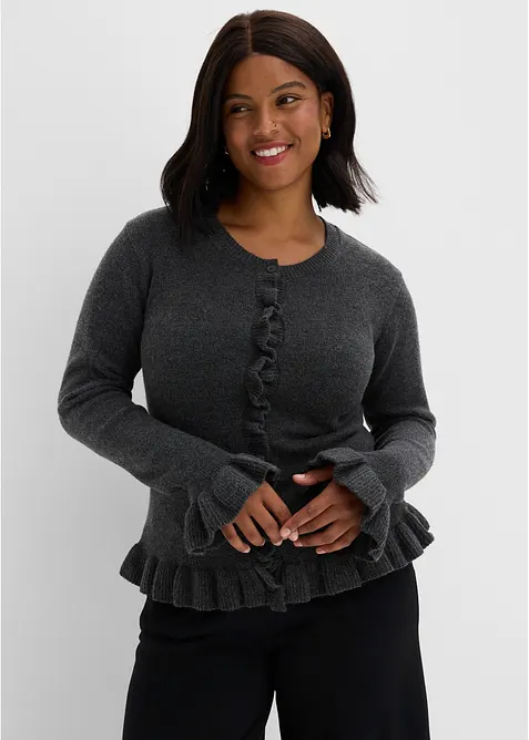 Cardigan med hullm&oslash;nster, bonprix