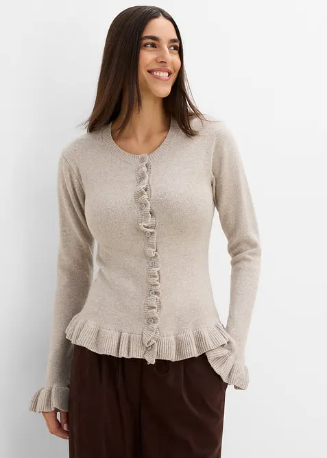 Cardigan med hullm&oslash;nster, bonprix