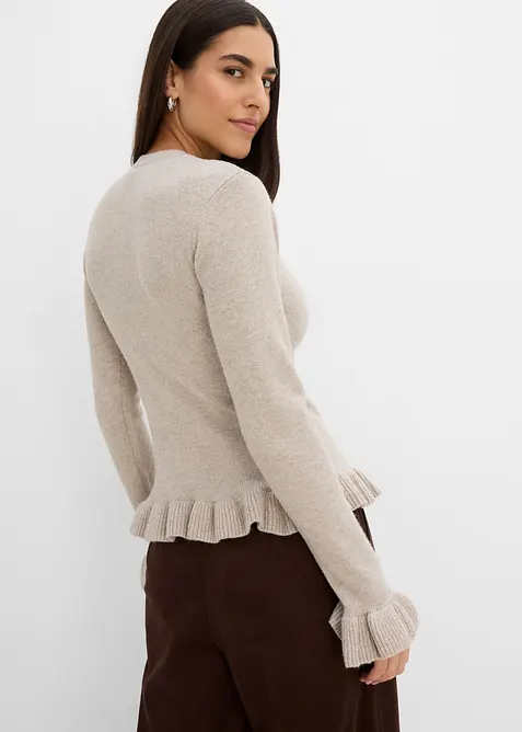 Cardigan med hullm&oslash;nster, bonprix