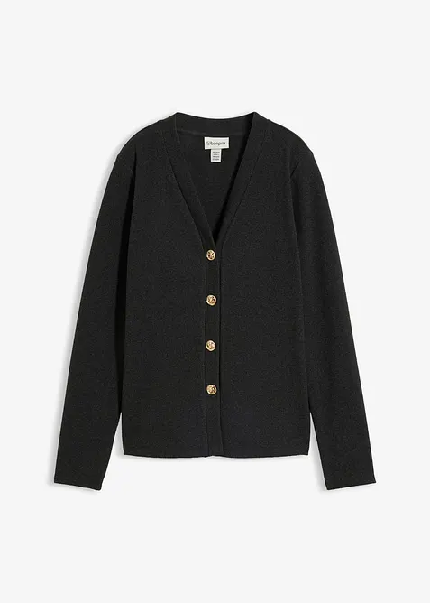 Cardigan i myk, ribbet jersey, bonprix