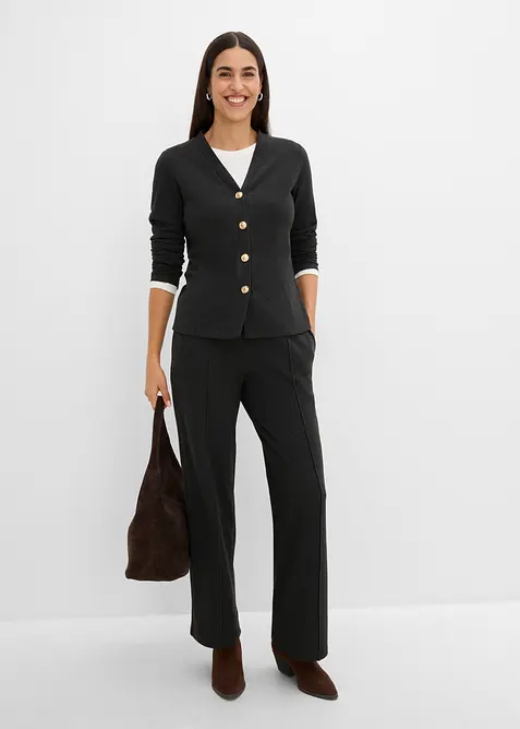 Cardigan i myk, ribbet jersey, bonprix
