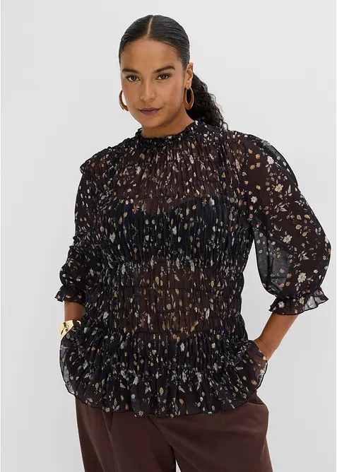 Bluse i lett mesh, bonprix