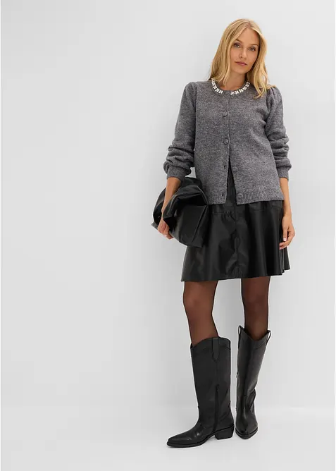 Cardigan med puffermer, bonprix