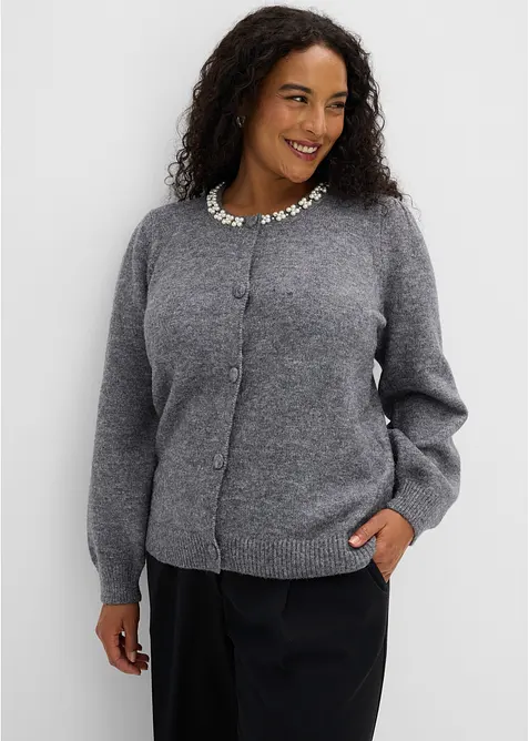 Cardigan med puffermer, bonprix