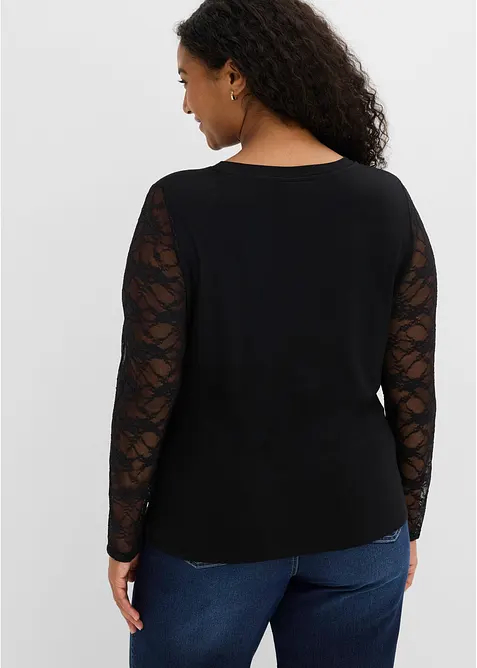 Innsvingt, langermet topp, bonprix