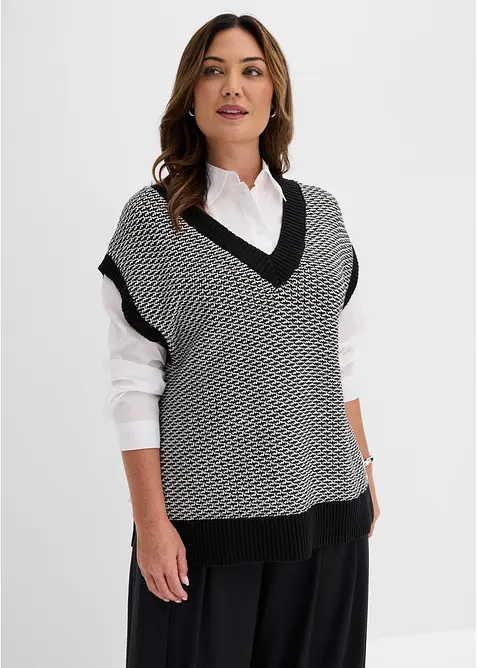 Oversized, strikket vest, bonprix