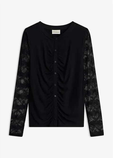 Innsvingt, langermet topp, bonprix