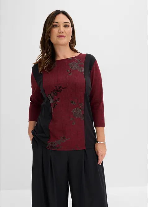 Jacquardtopp med broderi, bonprix
