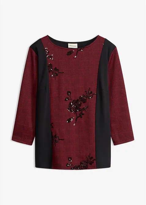 Jacquardtopp med broderi, bonprix