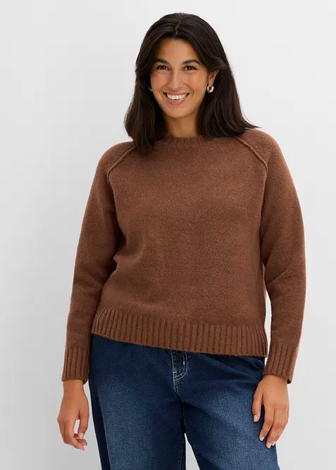 Strikket genser med raglanermer, bonprix