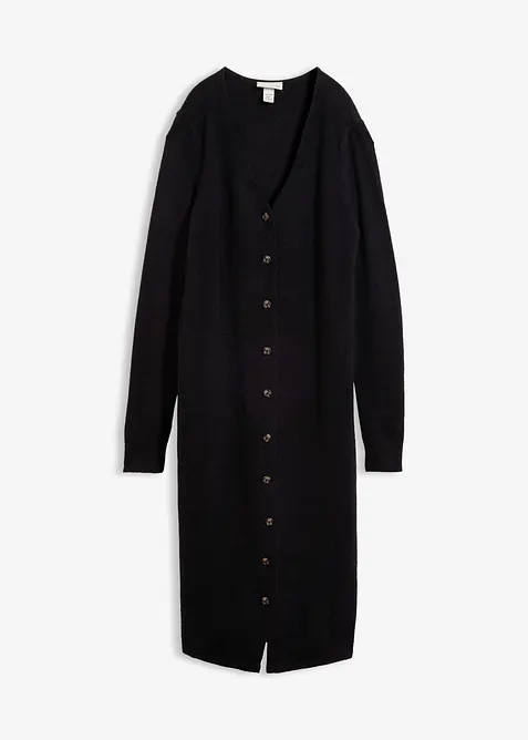 Strikket kjole med knappestolpe, bonprix