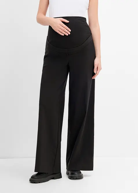 Elastisk mammabukse med buksepress, Wide Leg, bonprix