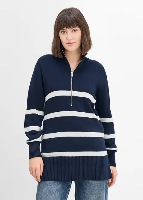 Mamma-half zip-genser i 100% &oslash;kologisk bomull, bonprix
