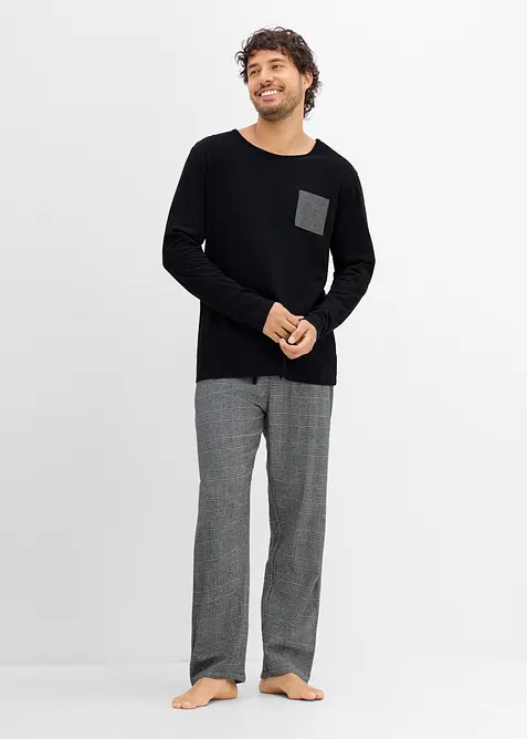 Pyjamas med flanellbukse, bonprix
