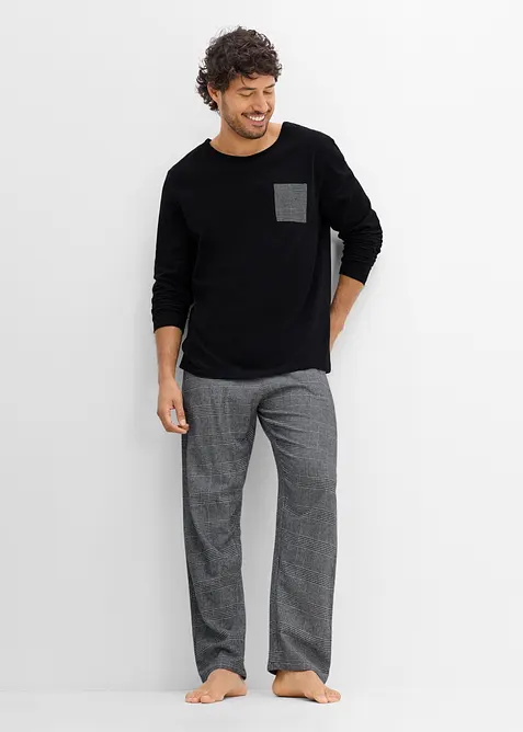 Pyjamas med flanellbukse, bonprix