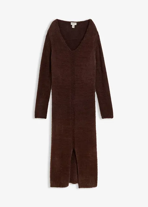 Strikket midikjole med loddent garn, bonprix