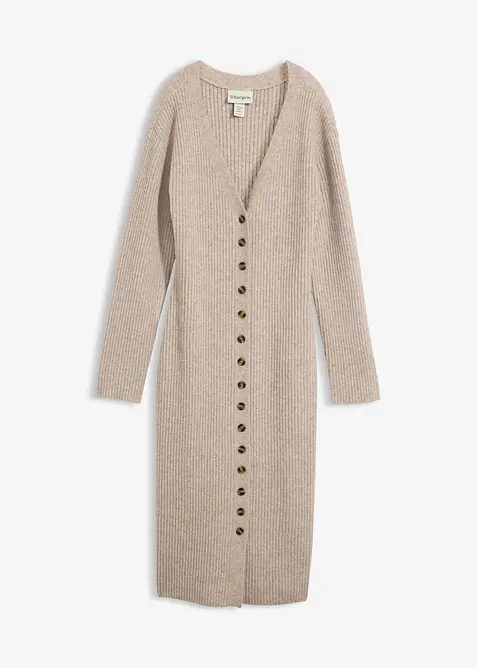 Strikket midikjole med knapper, bonprix