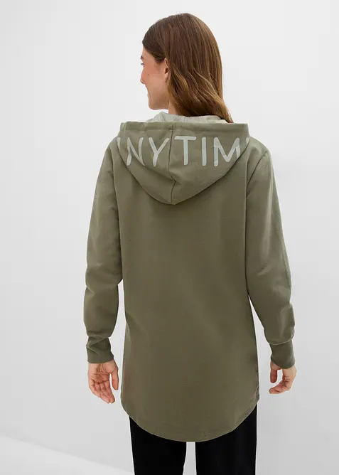 Soft lang sweatjakke av tykk bomullsmiks, bonprix