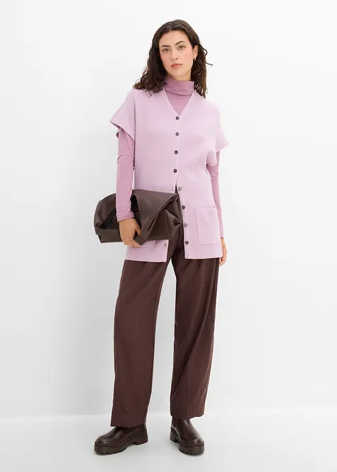 Ribbestrikket cape av myk ullmiks, bonprix