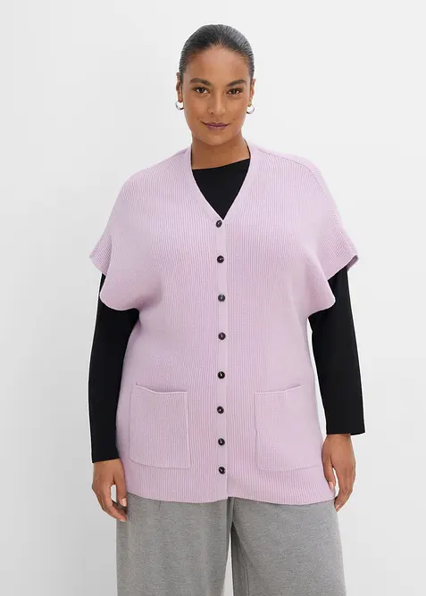Ribbestrikket cape av myk ullmiks, bonprix