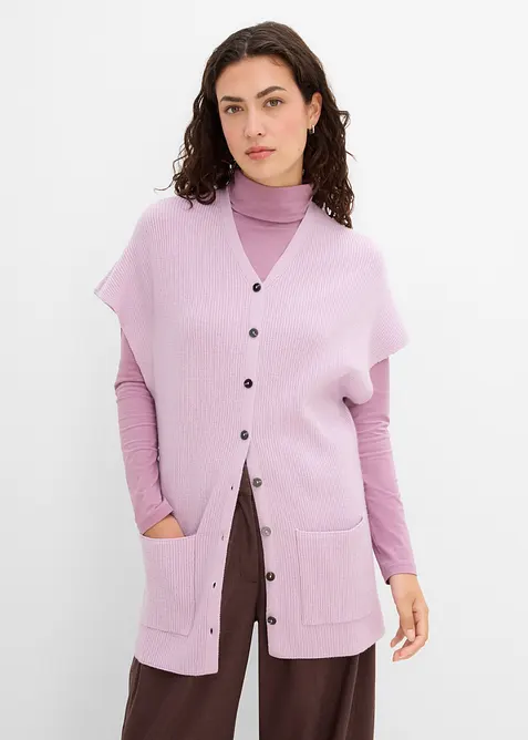 Ribbestrikket cape av myk ullmiks, bonprix
