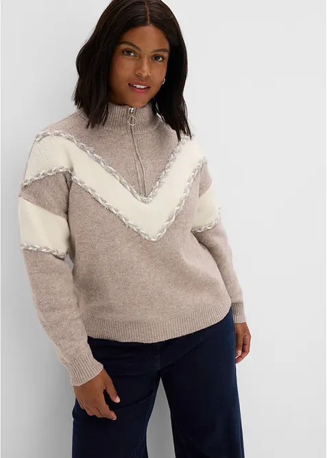 Half-zip-genser, bonprix