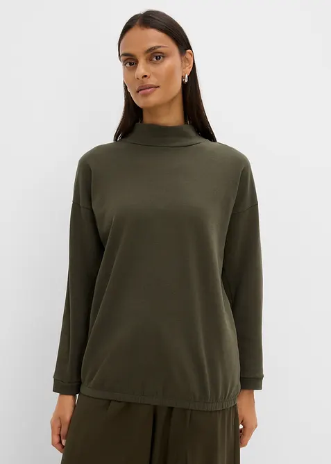 Sweatshirt med flaggermusermer av &oslash;kologisk bomullsmiks, bonprix