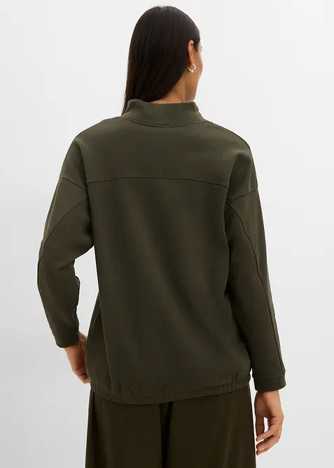 Sweatshirt med flaggermusermer av &oslash;kologisk bomullsmiks, bonprix